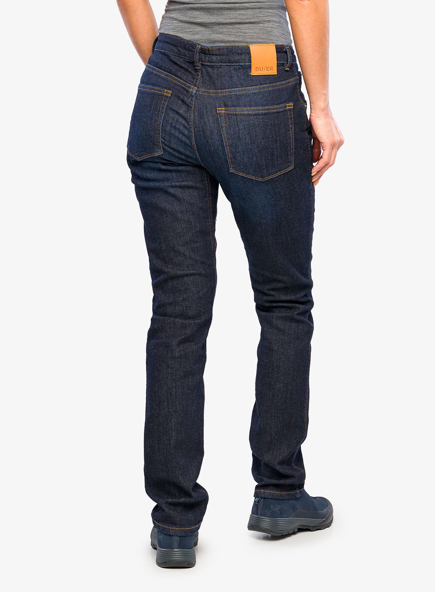 Hose Damen DUER Fireside Denim Slim Straight - dark stone