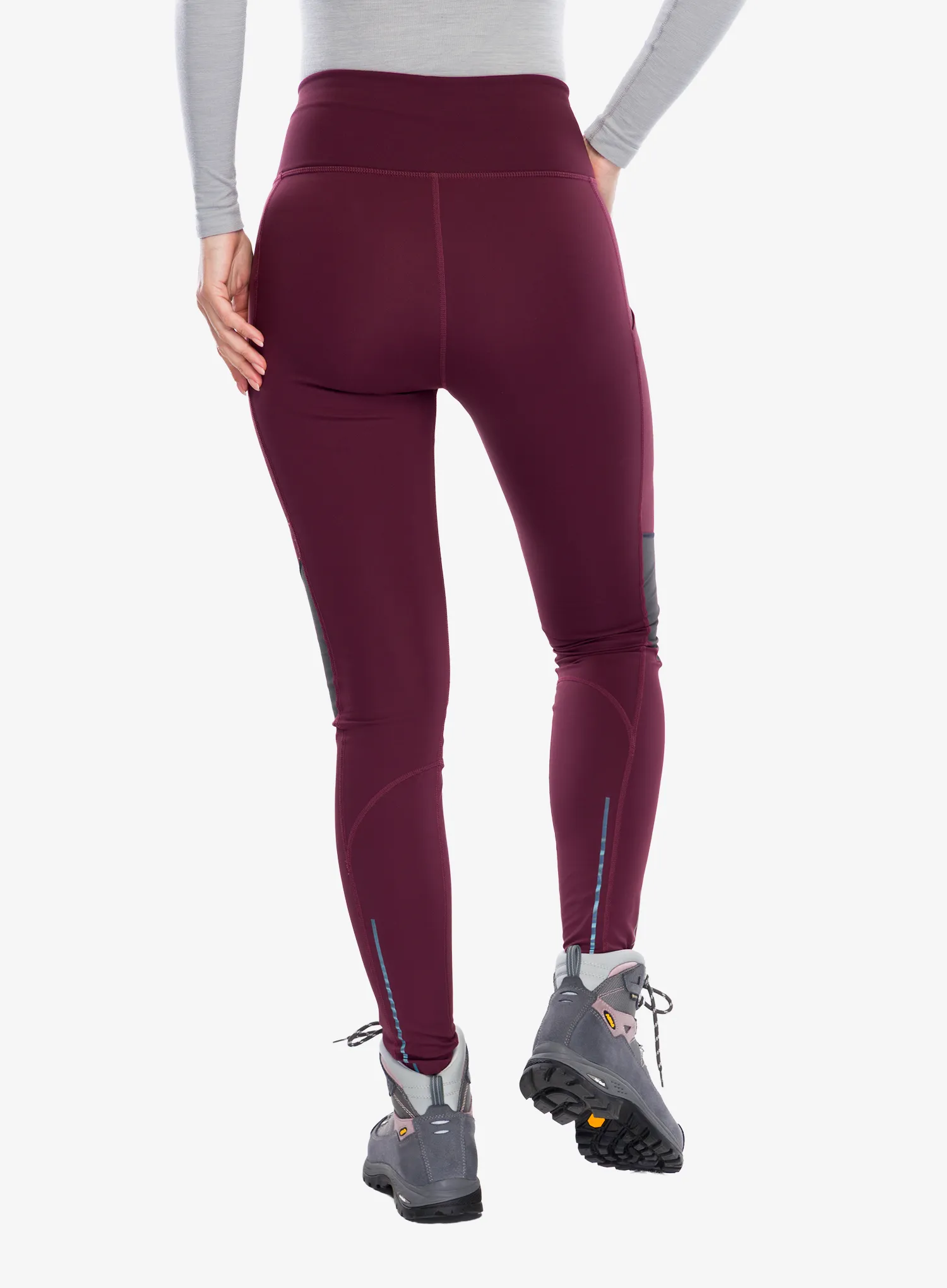 Hose Damen Fjallraven Abisko Värm Trekking Tights - port-iron grey