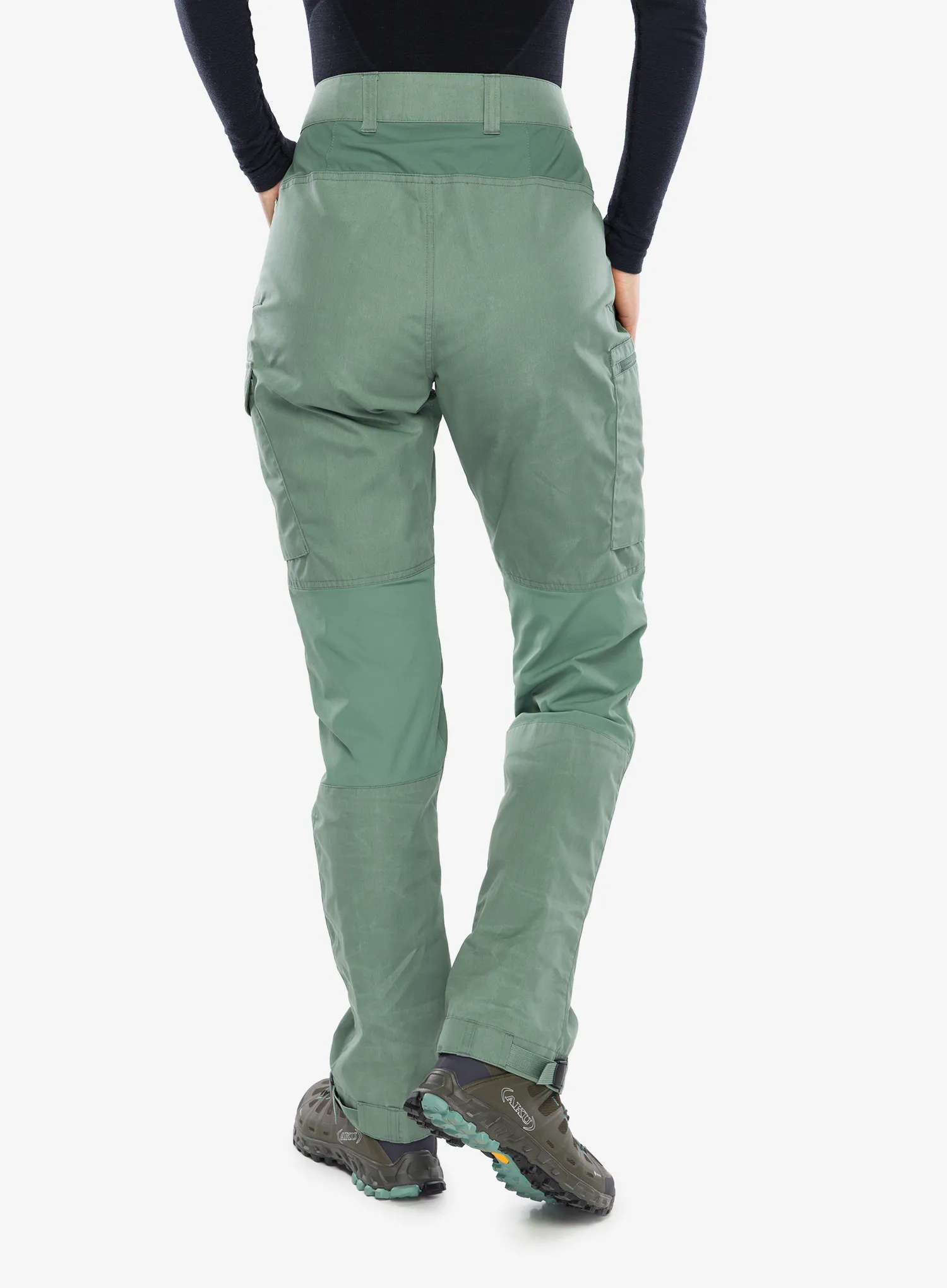 Hose Damen Fjallraven Kaipak Trousers Curved - patina green