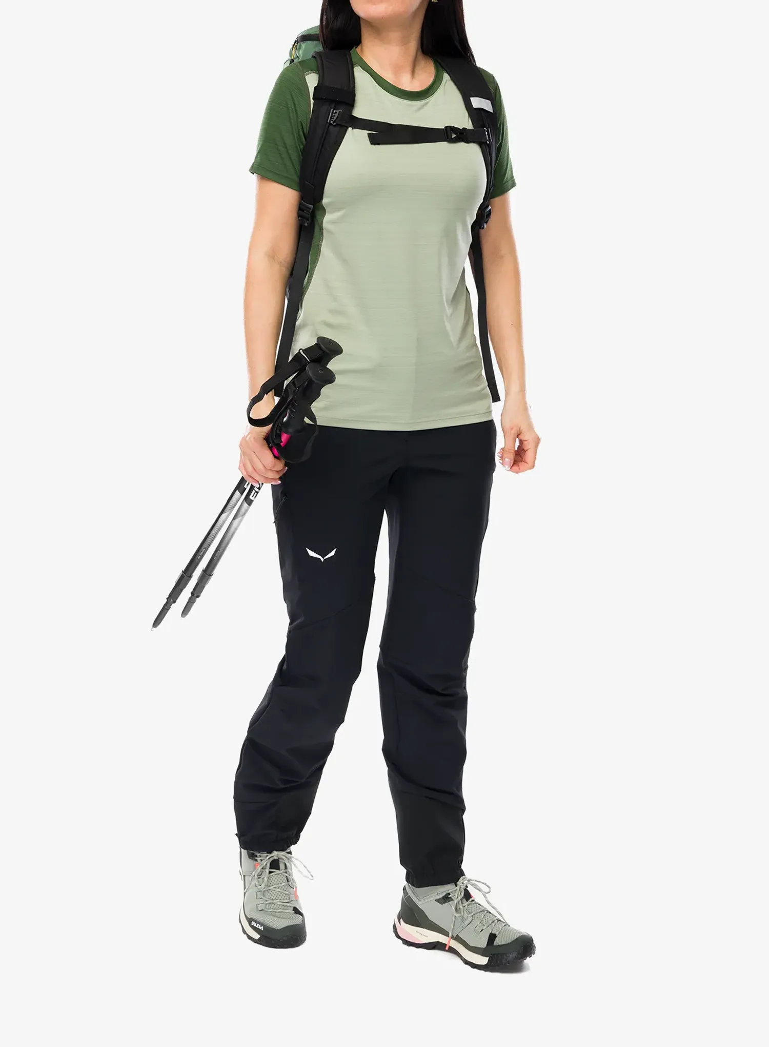 Boulderhose damen Salewa Agner Orval 3 Durastretch Regular Pant - black out
