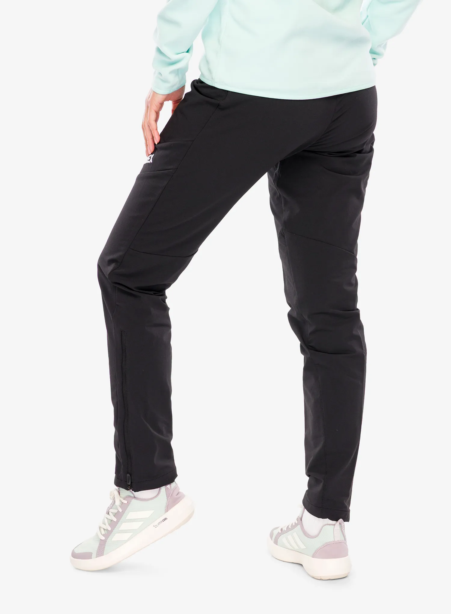 Softshellhose Damen adidas TERREX Techrock Brushed Softshell Tracksuit Bottoms - black