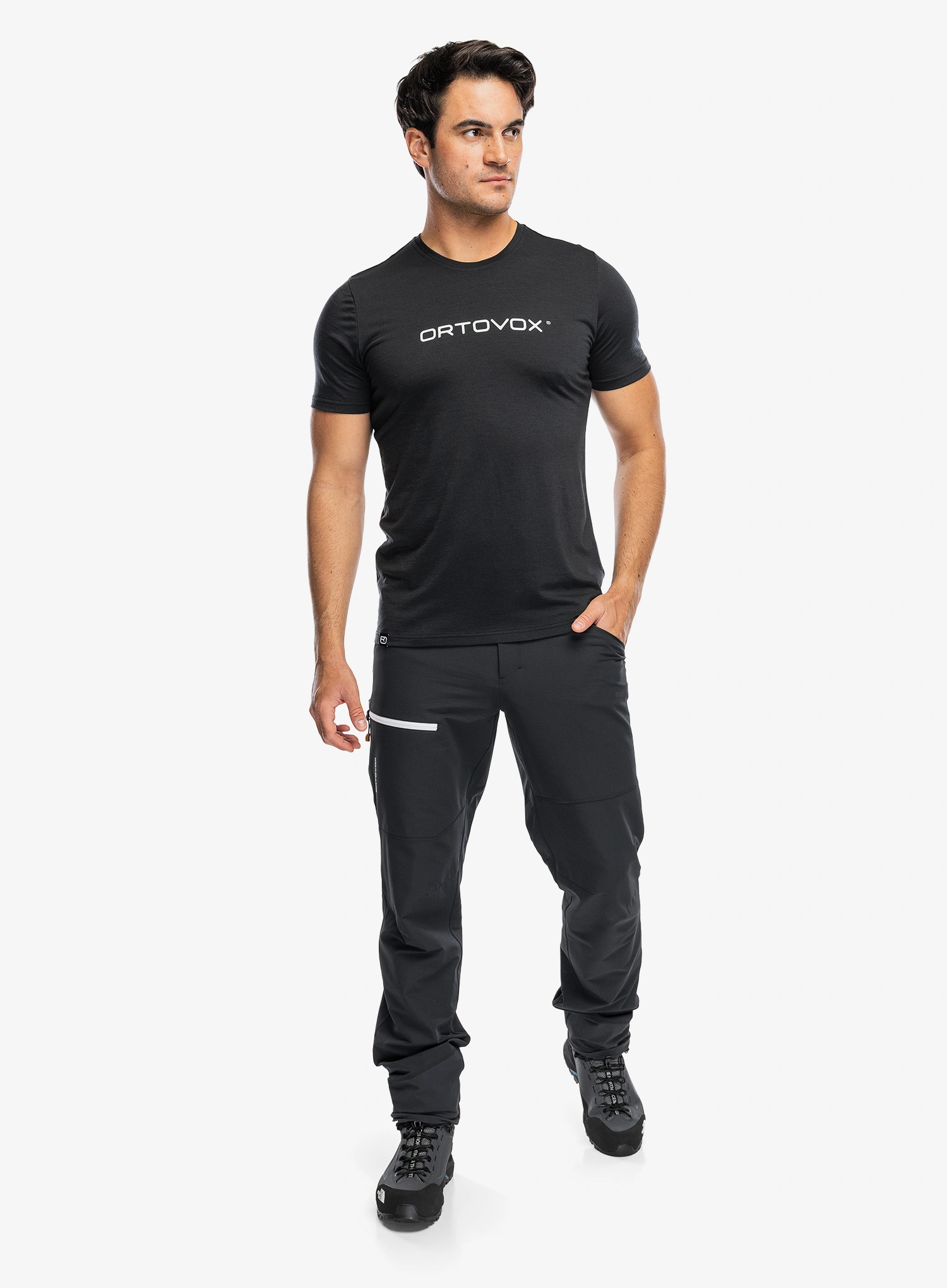 Softshellhose Ortovox Seceda Softshell Pants - black raven