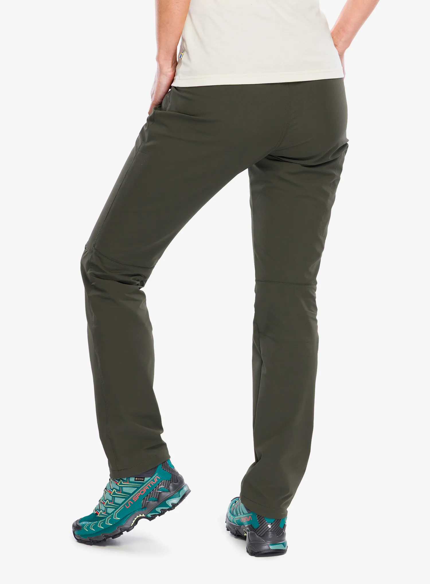 Trekkinghose Damen Fjallraven Abisko Trail Stretch Trousers - deep forest