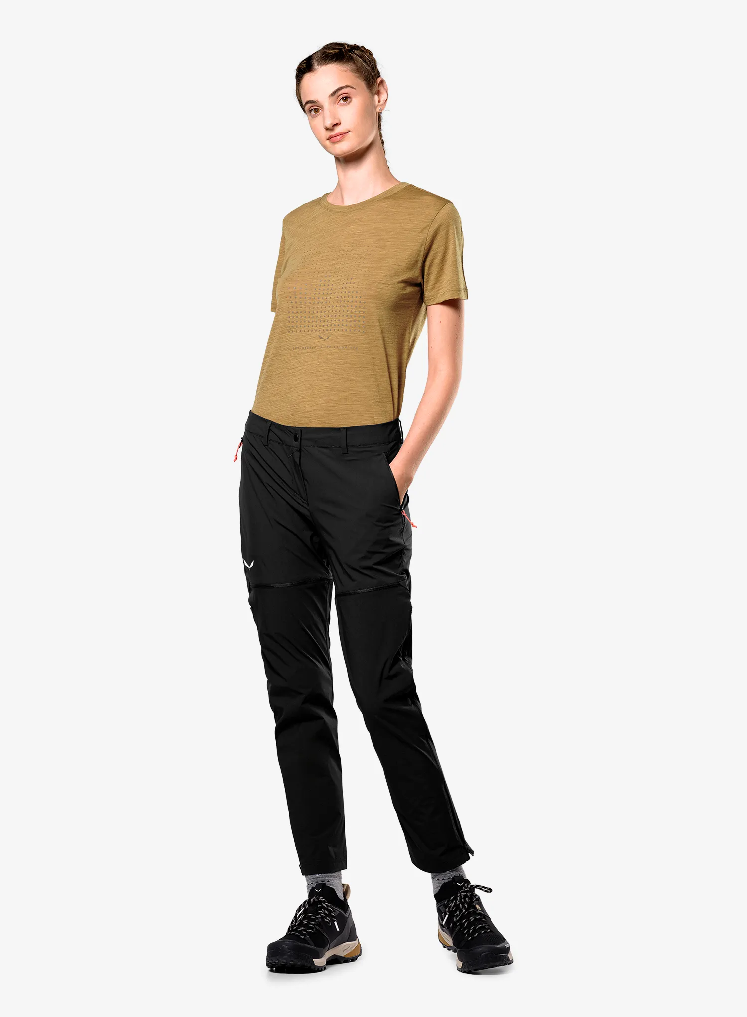 Wanderhose Damen Salewa Puez Talvena Dst 2/1 Short Pant - black out