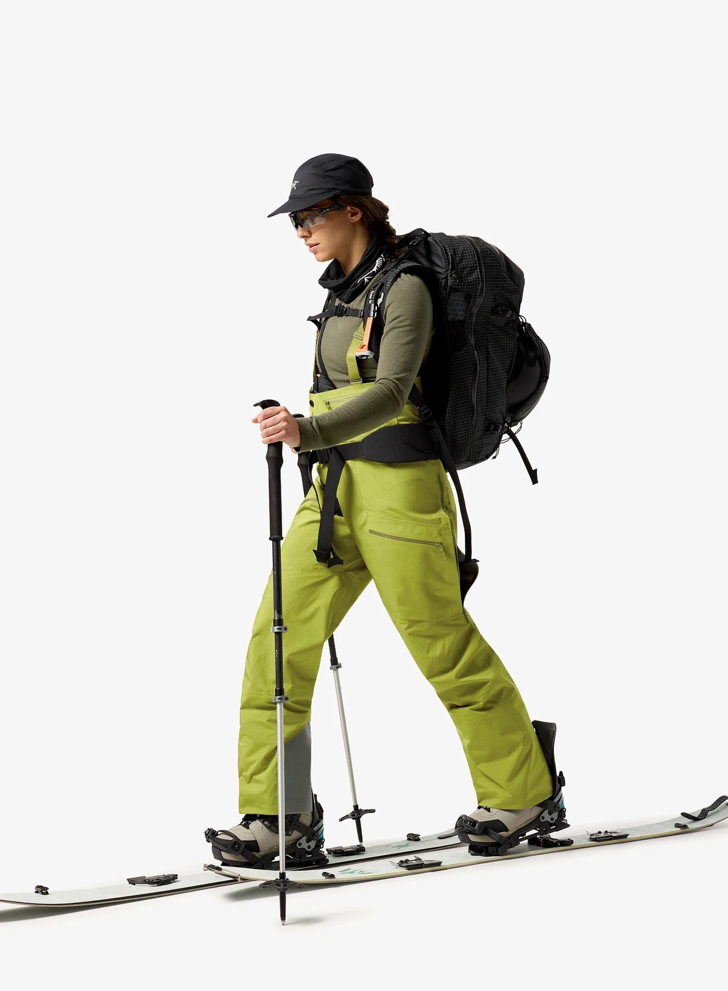 Berghose Damen Arcteryx Rush Bib Pant - olive moss