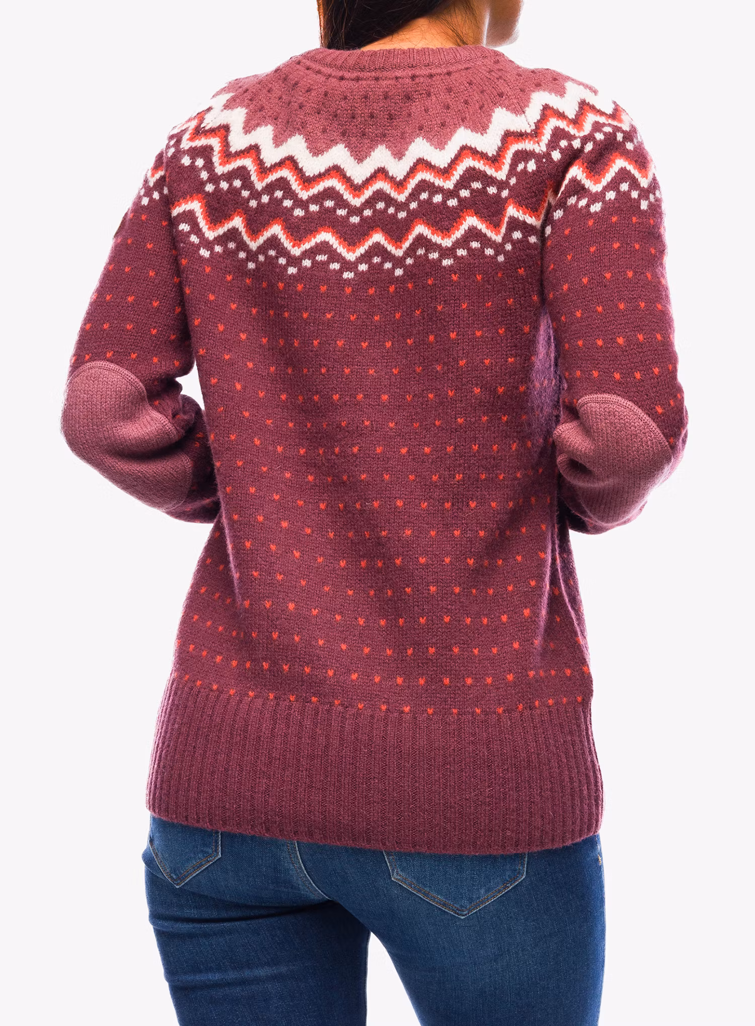 Strickpullover Damen Fjallraven Ovik Knit Sweater - dark garnet