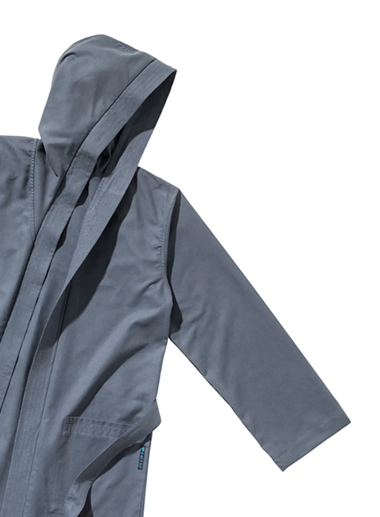 Bademantel Cocoon Microfiber Bathrobe Ultralight with Hood - anchor grey