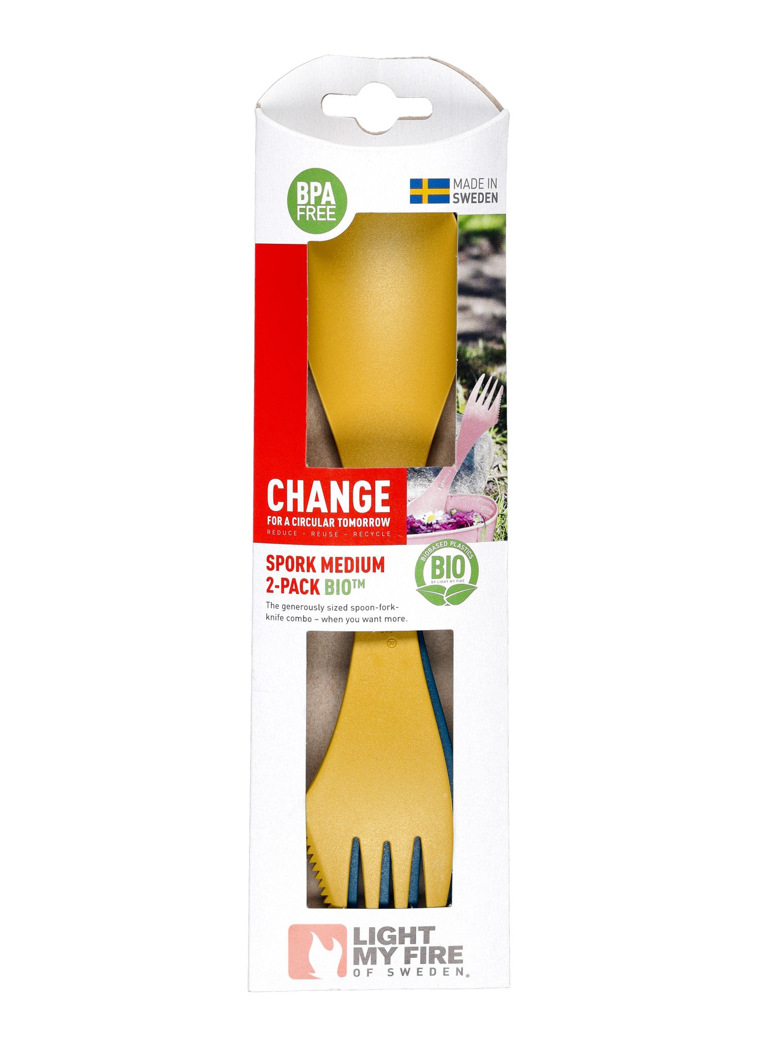 Besteck Light My Fire Spork Original 2 Pack Bio - yellow/navy
