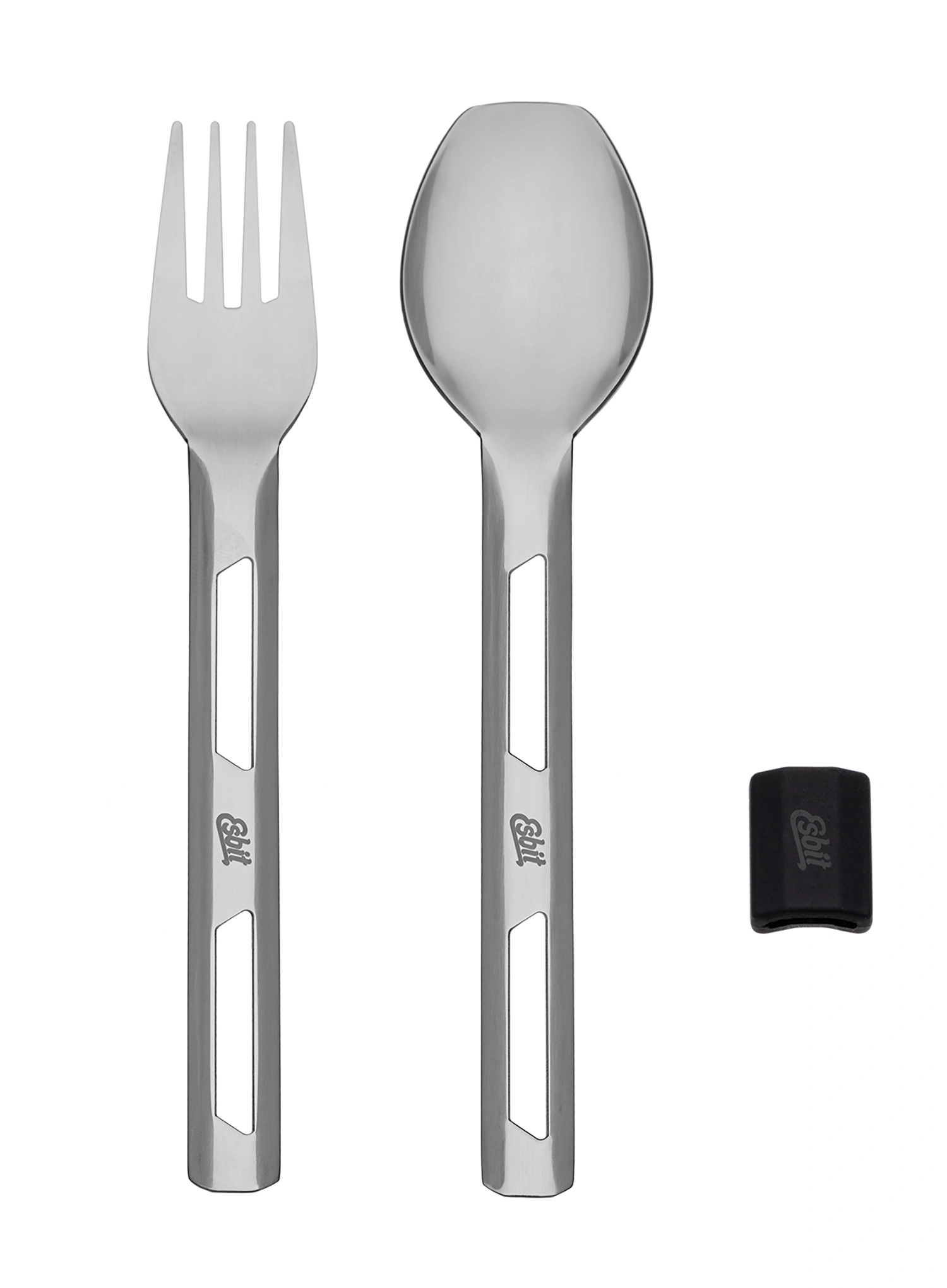 Besteck Esbit Cutlery Set Incl. Silicone Band L - black