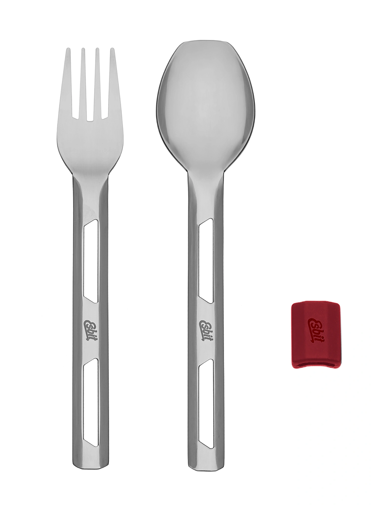 Besteck Esbit Cutlery Set Incl. Silicone Band L - burgundy