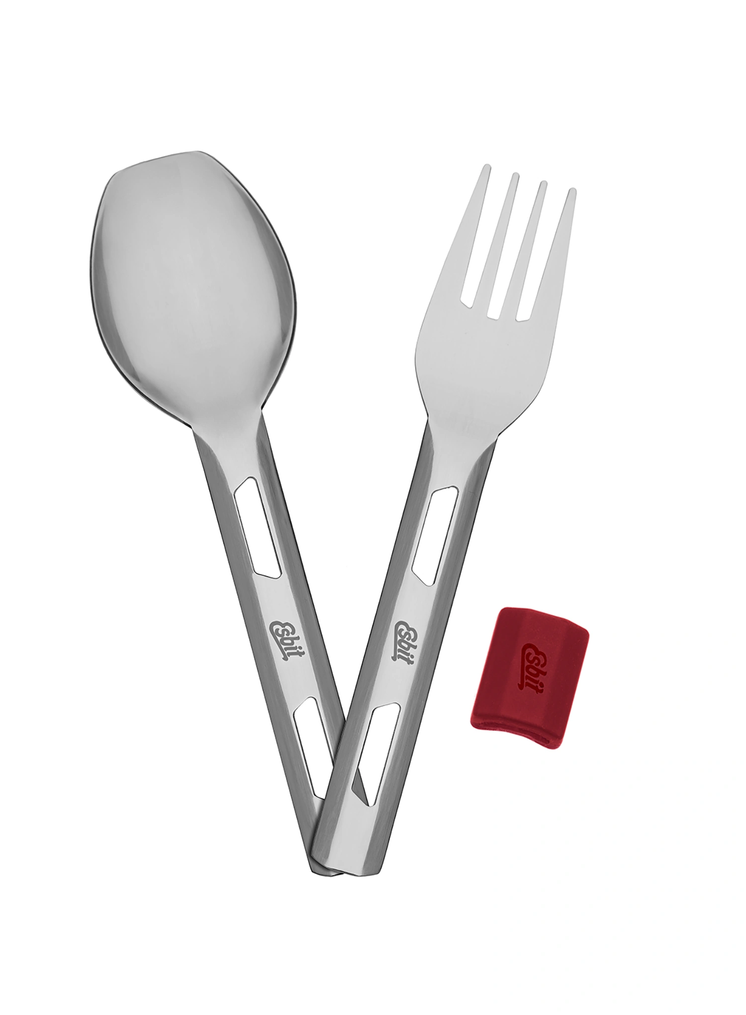Besteck Esbit Cutlery Set Incl. Silicone Band S - burgundy