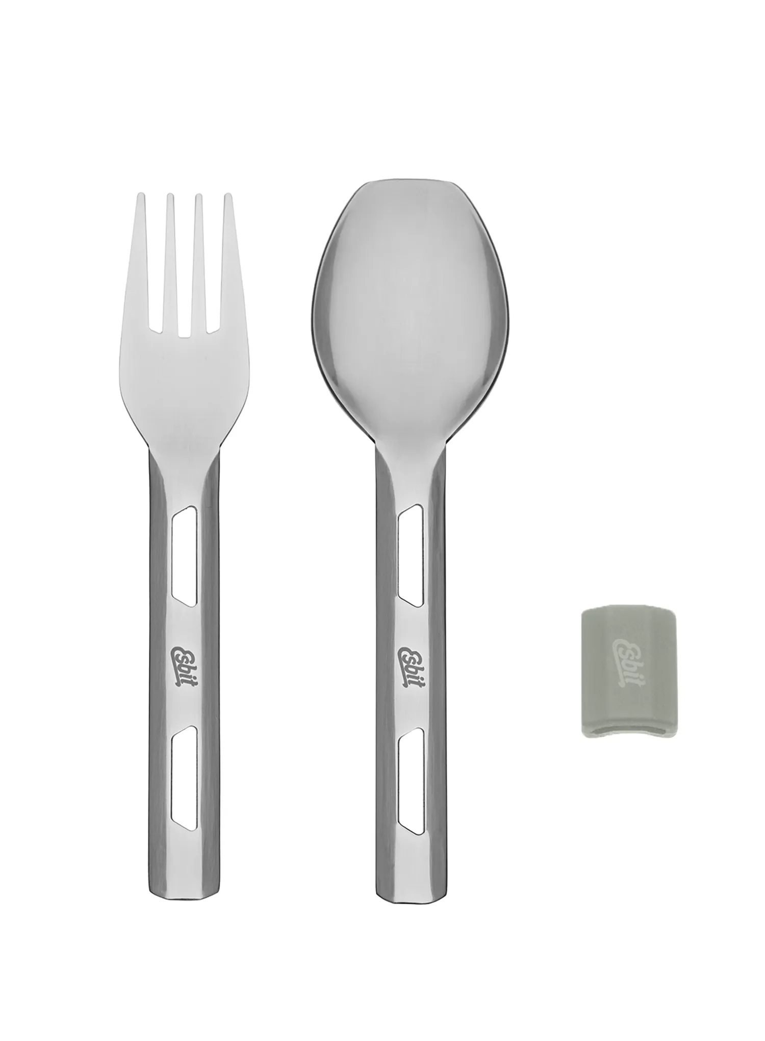 Besteck Esbit Cutlery Set Incl. Silicone Band S - stone grey