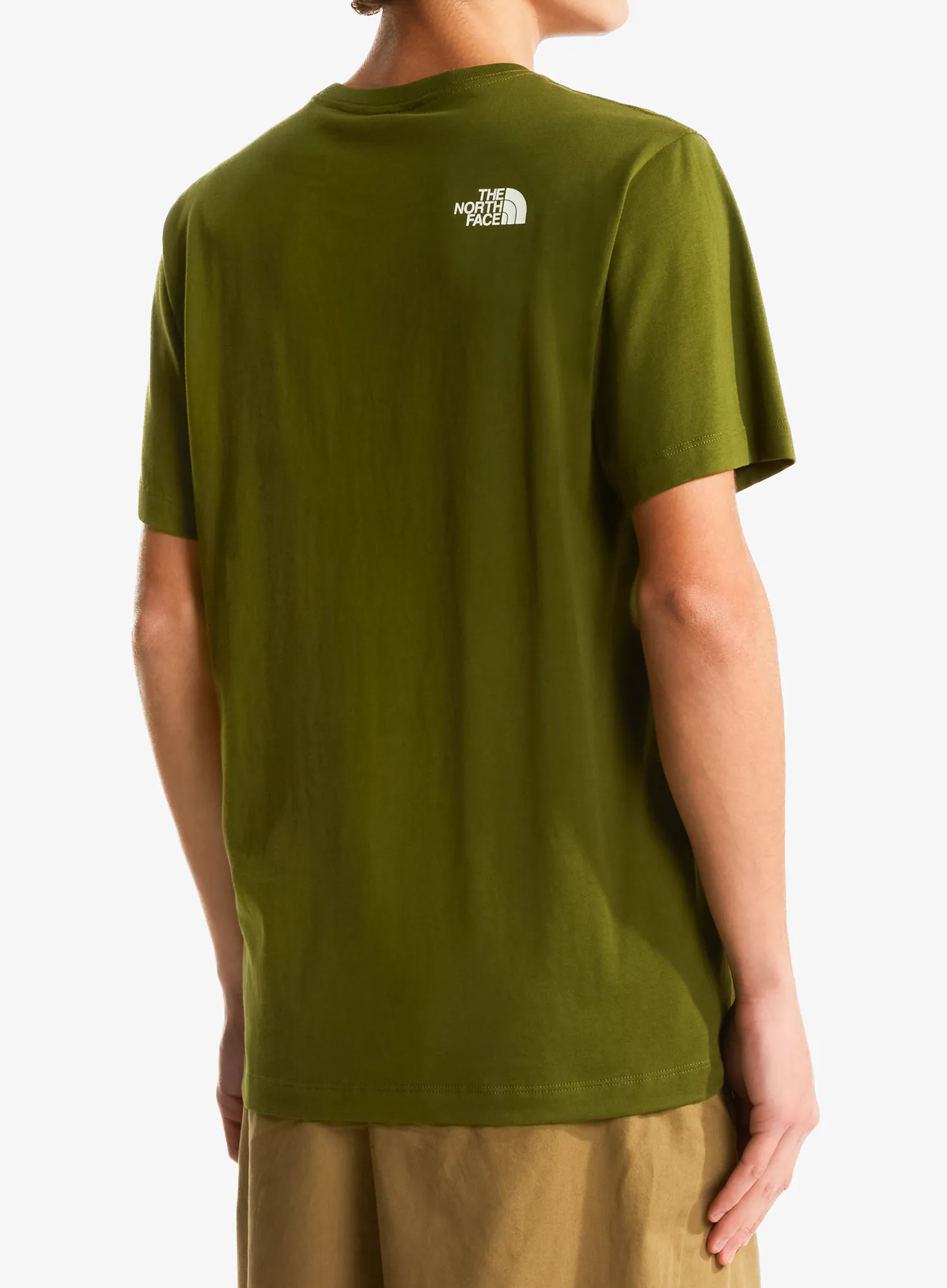 T-Shirt aus Baumwolle The North Face Mountain Line Regular SS Tee - woodland green
