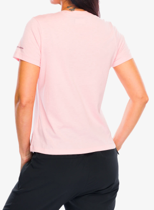 T-Shirt Damen Columbia Ruby Springs Graphic Fitted S/S - pink sand/get hiked
