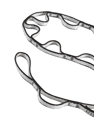 Band Black Diamond 12 mm Dynex Daisy Chain 115 cm - black