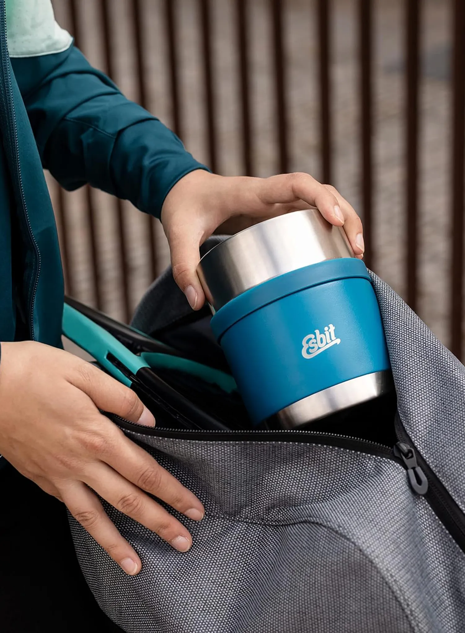 Thermobehälter Esbit Sculptor Stainless Steel Food Jug 0,5L - polar blue/polar blue