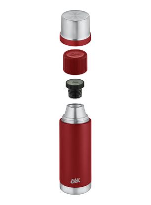 Thermosflasche Esbit Sculptor Vacuum Flask 1 l - burgundy red