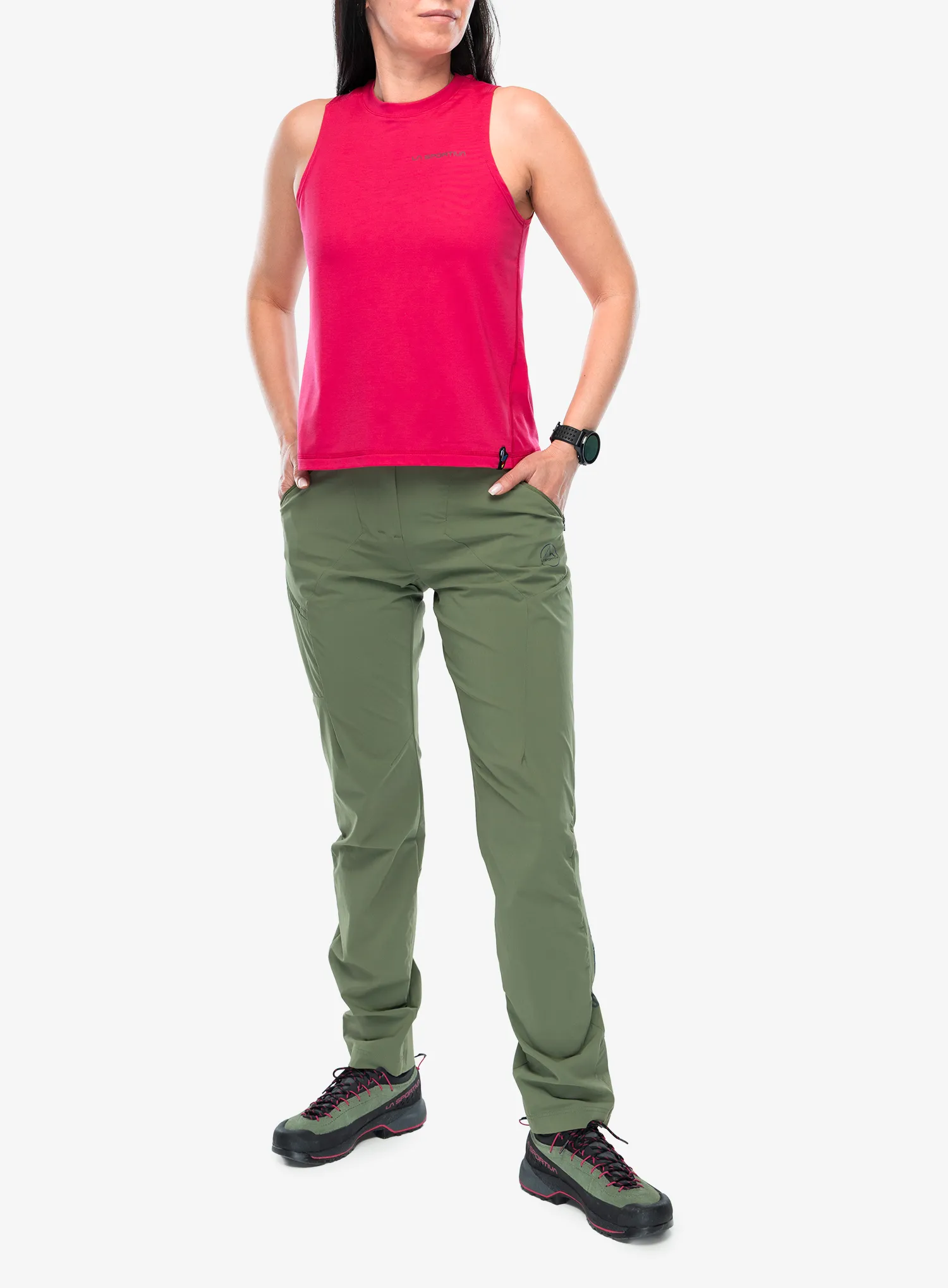 Top Damen La Sportiva Just Right Tank - azalea/redwood