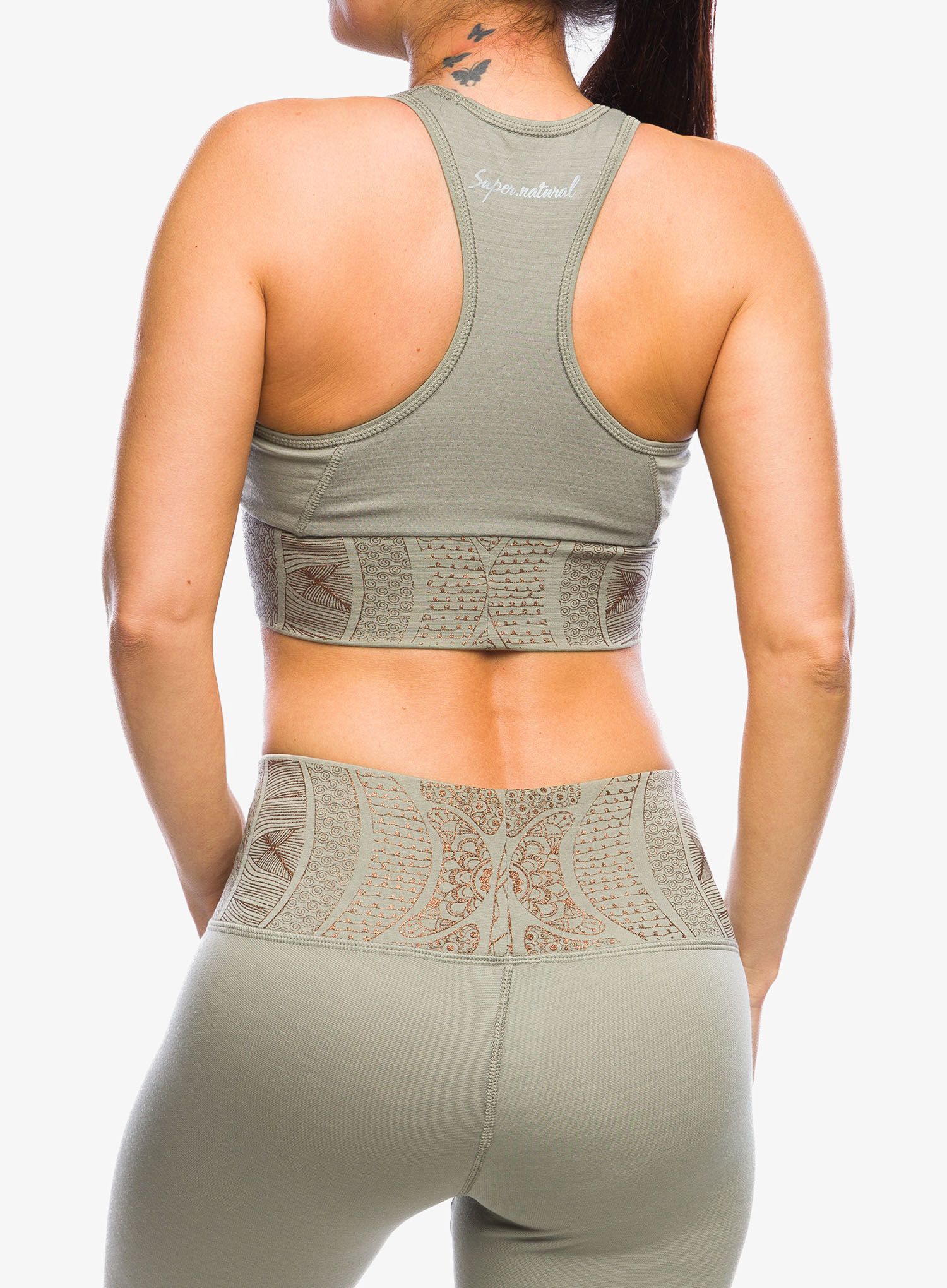 Top Damen Super.natural Arabesque Lf Top - dried sage/copper