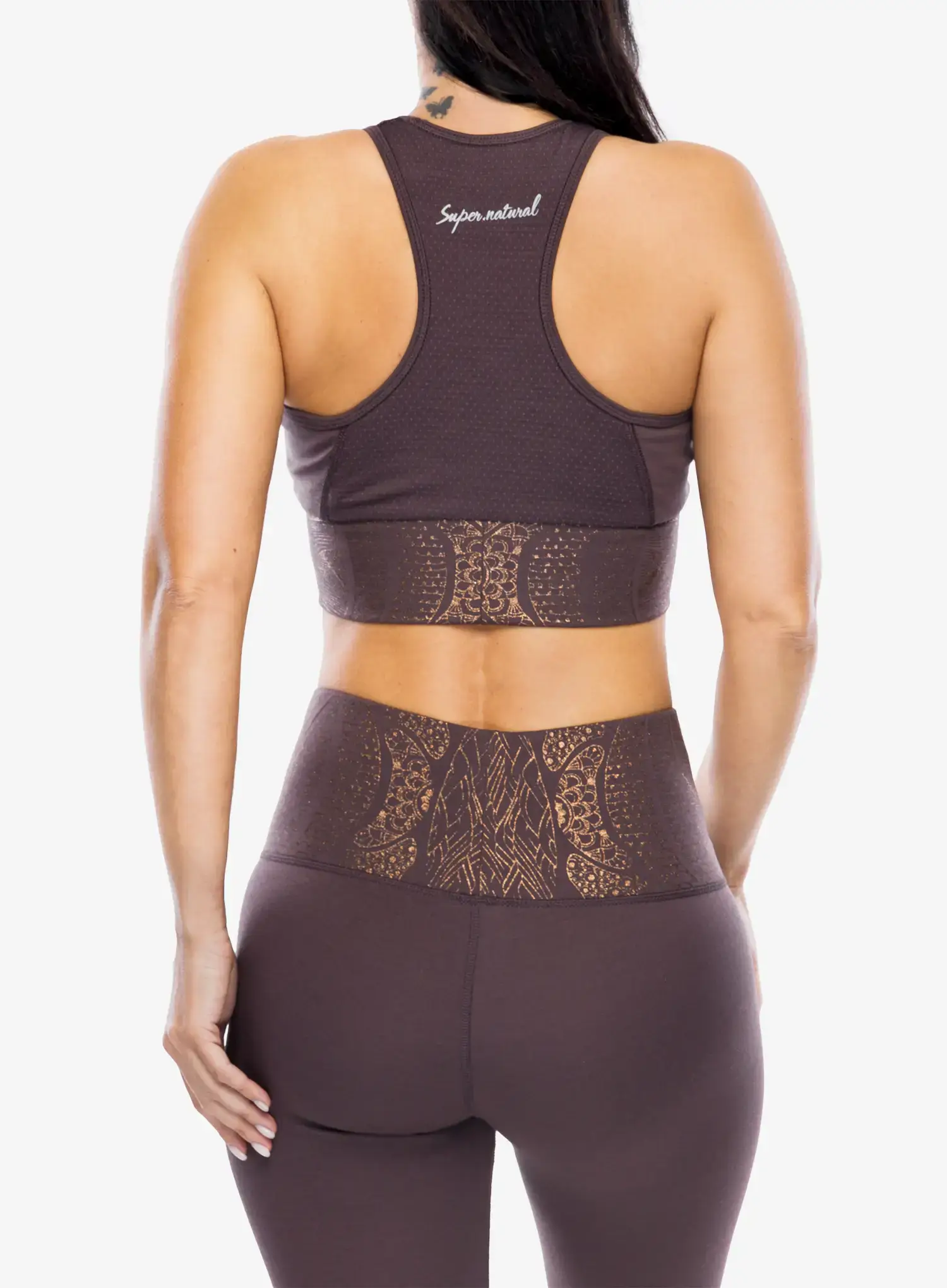 Top Damen Super.natural Arabesque Lf Top - raisin/copper
