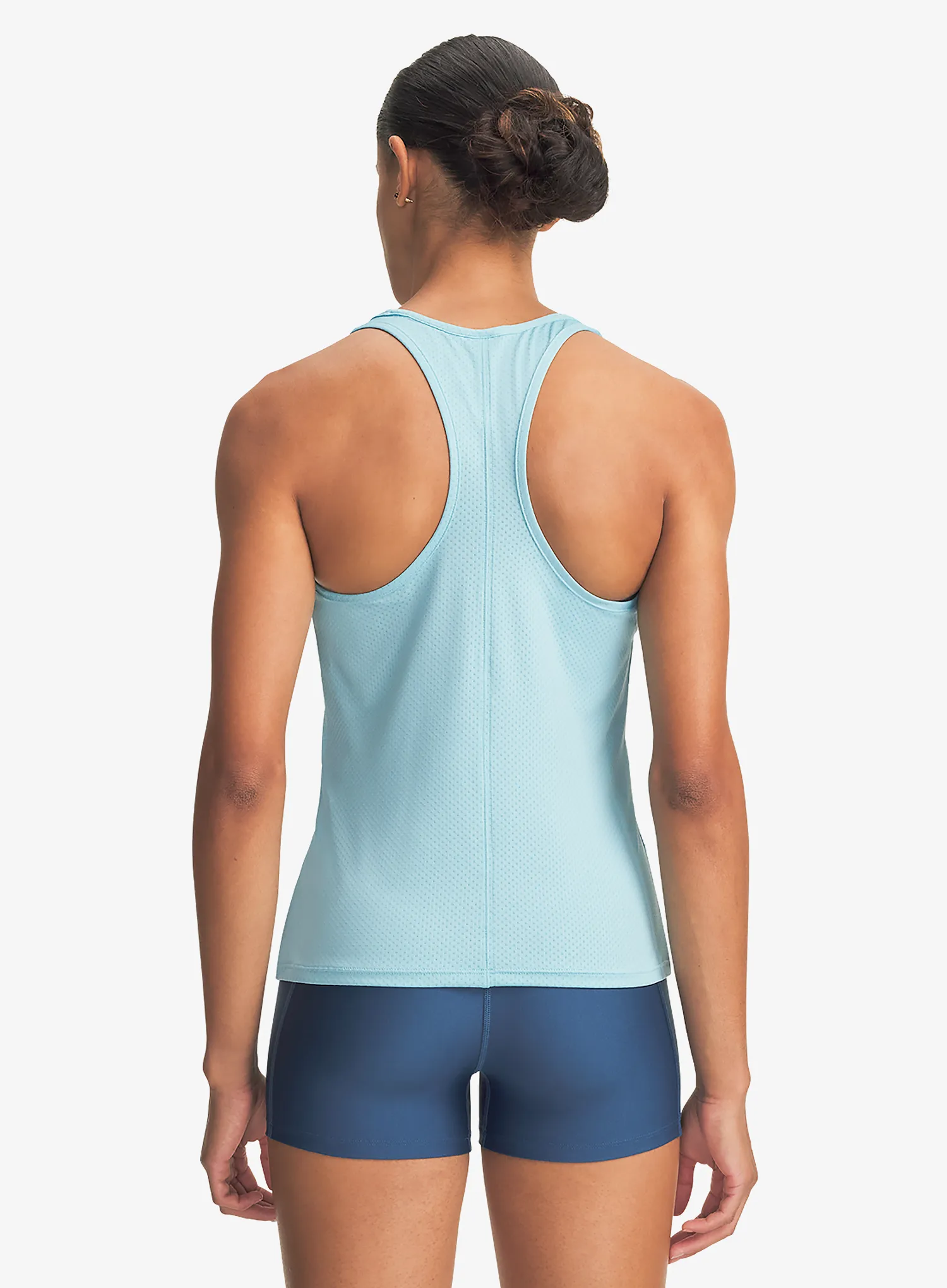 Top Damen Under Armour Tech Mesh Racer Tank - blue haze/white