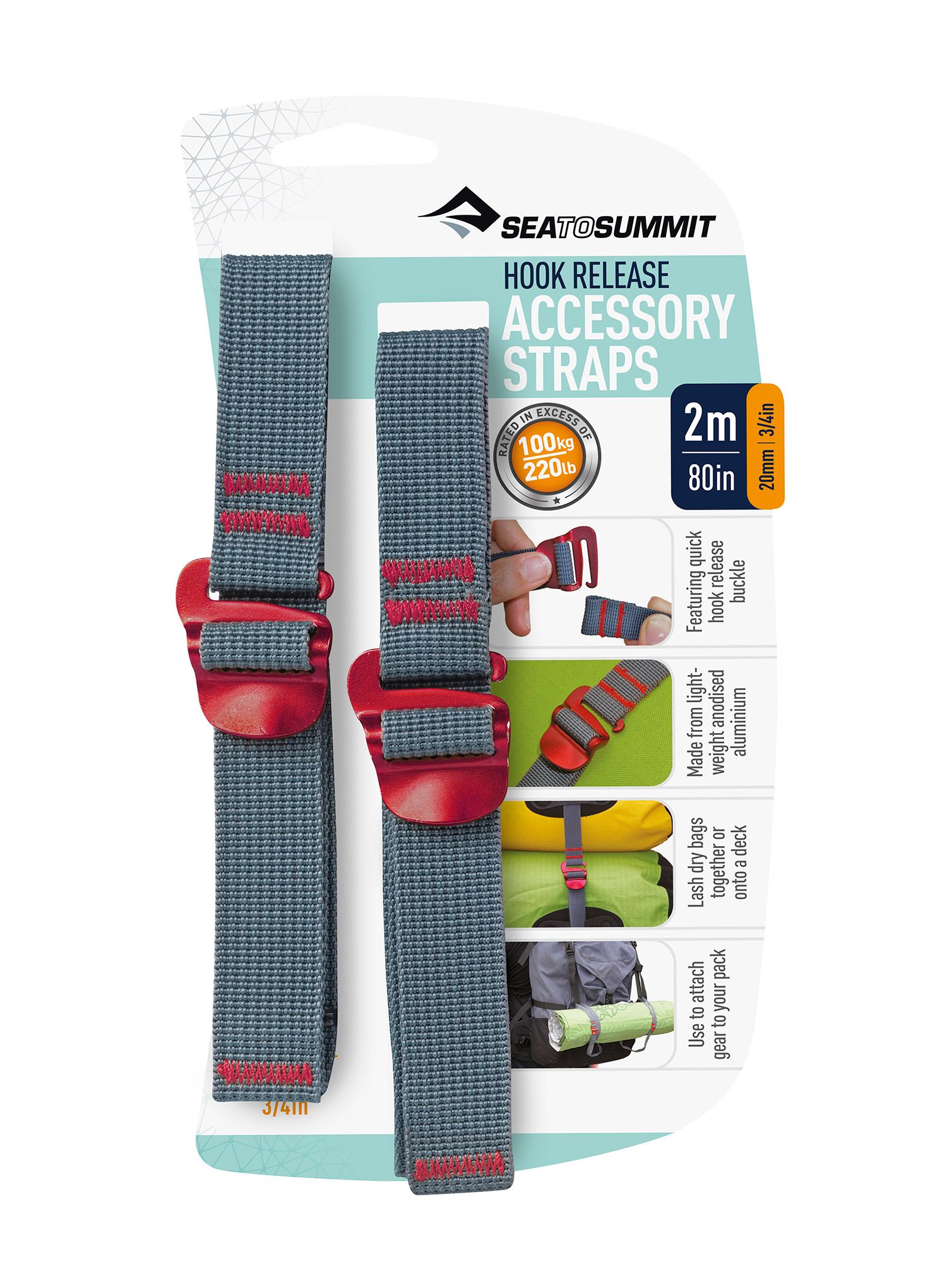 Befestigungsriemen Sea To Summit ACCESORY STRAPS 20 mm/2 m haczyk