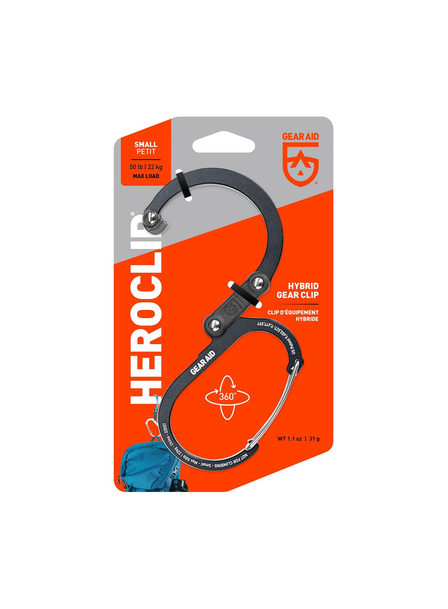 Halterung Gear Aid Heroclip Small - stealth black