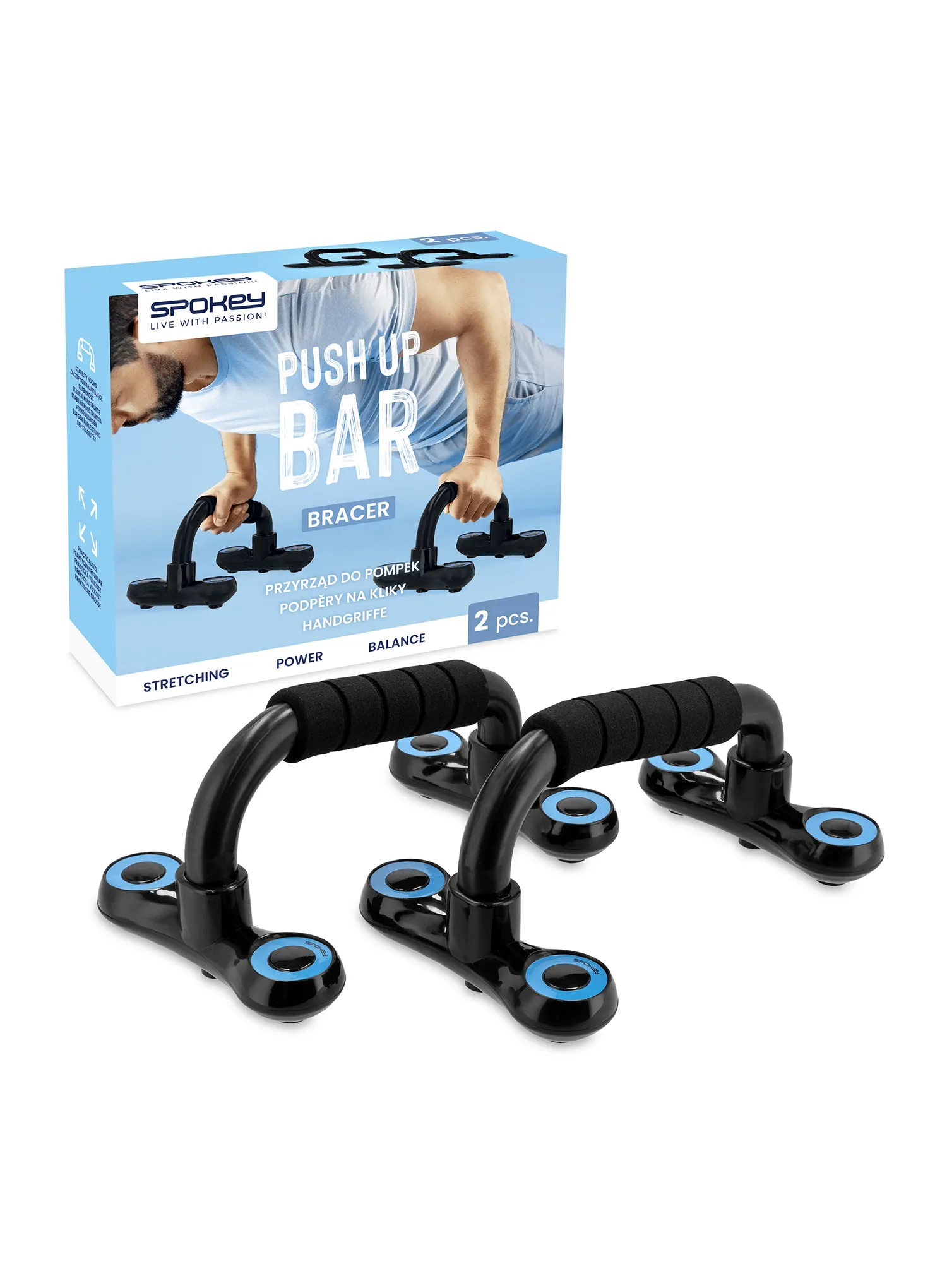 Liegestützgriffe Spokey Bracer - black/blue