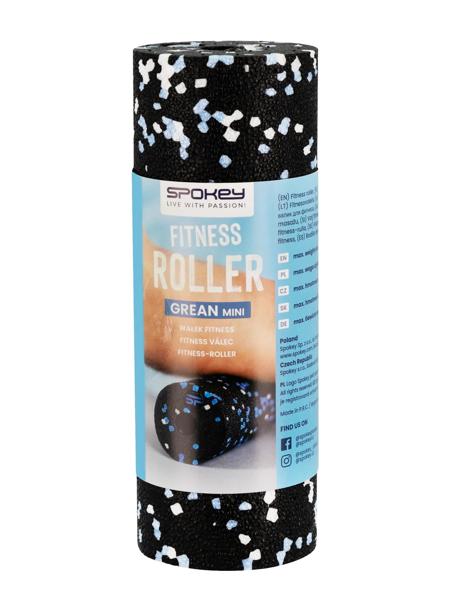 Massageroller Spokey Grean Mini - black/blue/white
