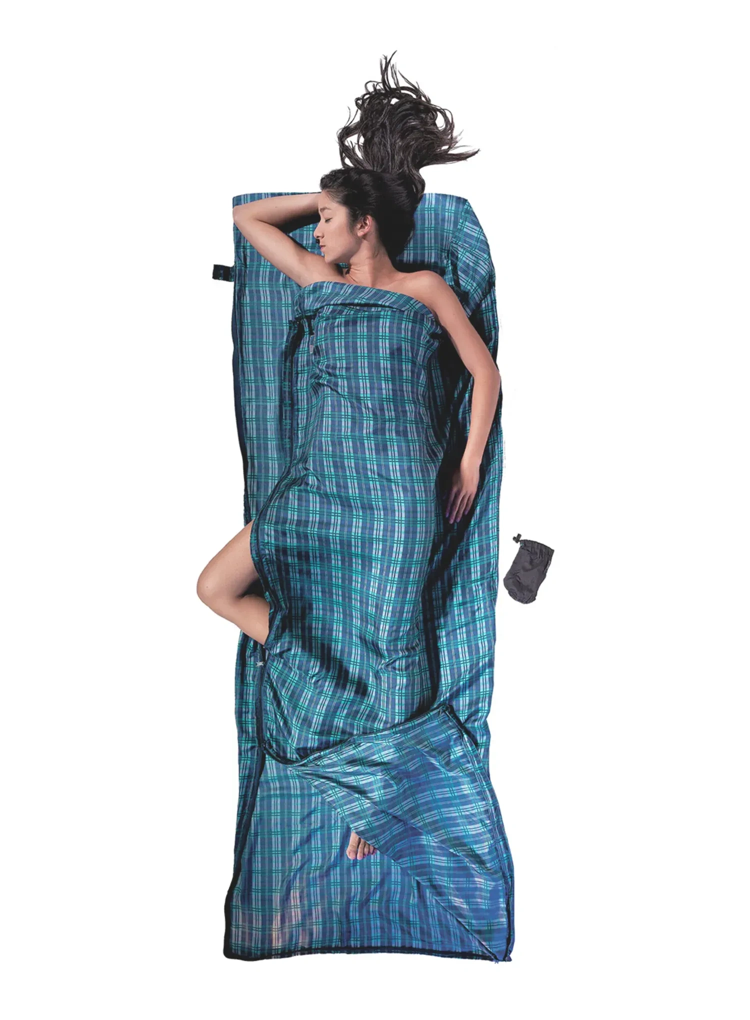 Reiseschlafsack Cocoon TravelSheet Coupler - Silk - checked silk