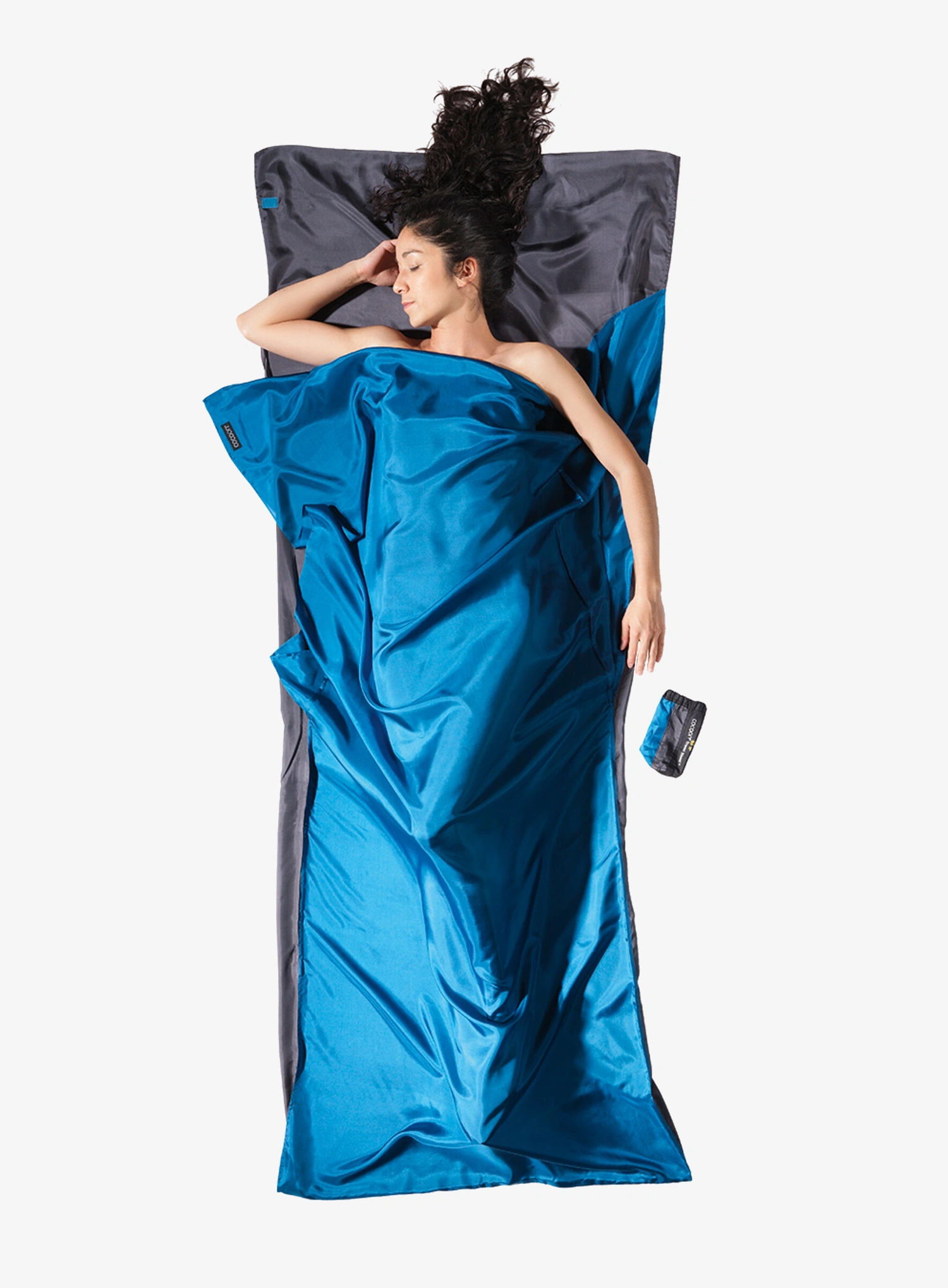 Reiseschlafsack Cocoon TravelSheet - Silk - rhino/cornflower