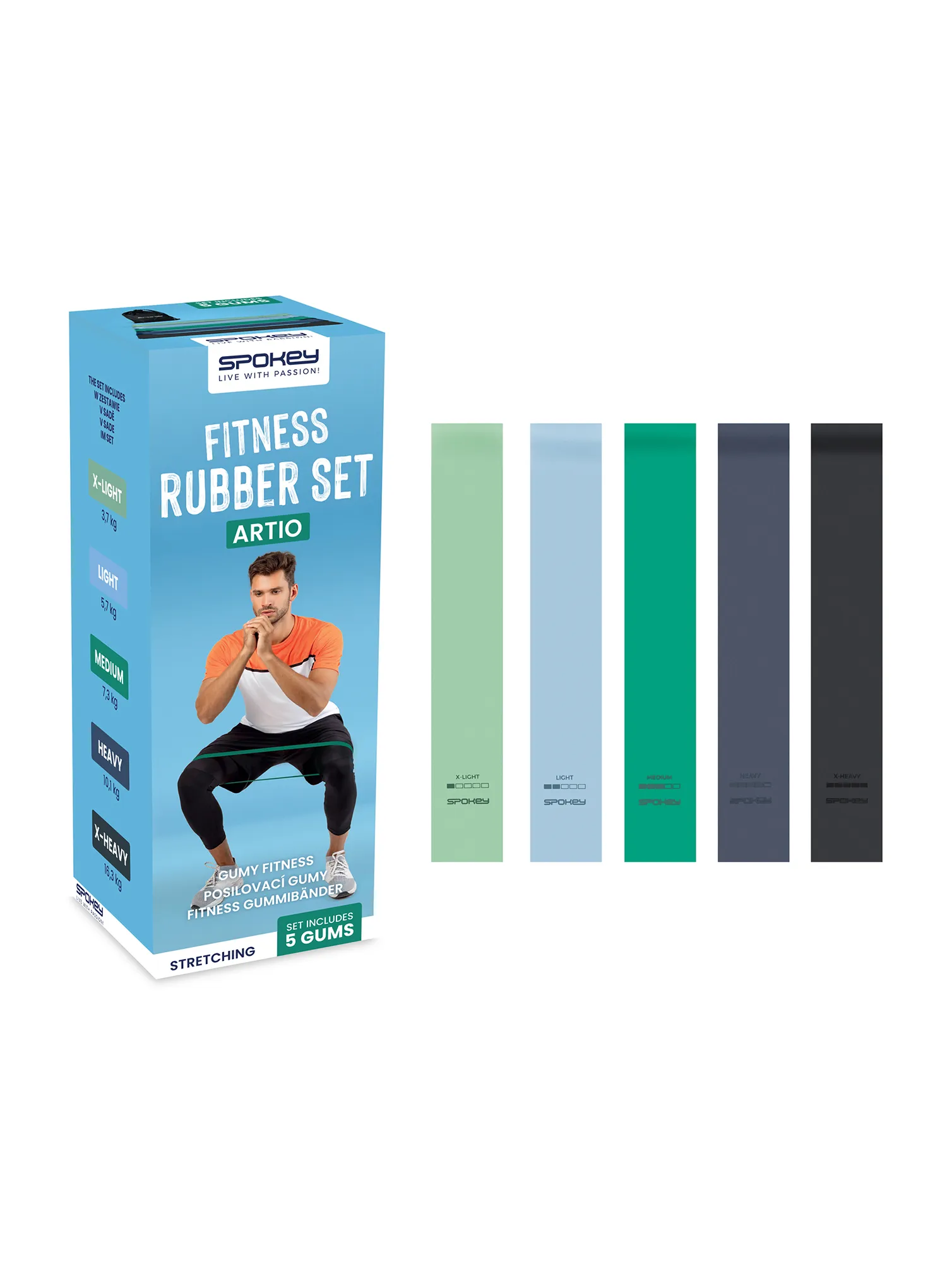 Widerstandsband-Set Spokey Artio Set V5 5Pcs - multicolor