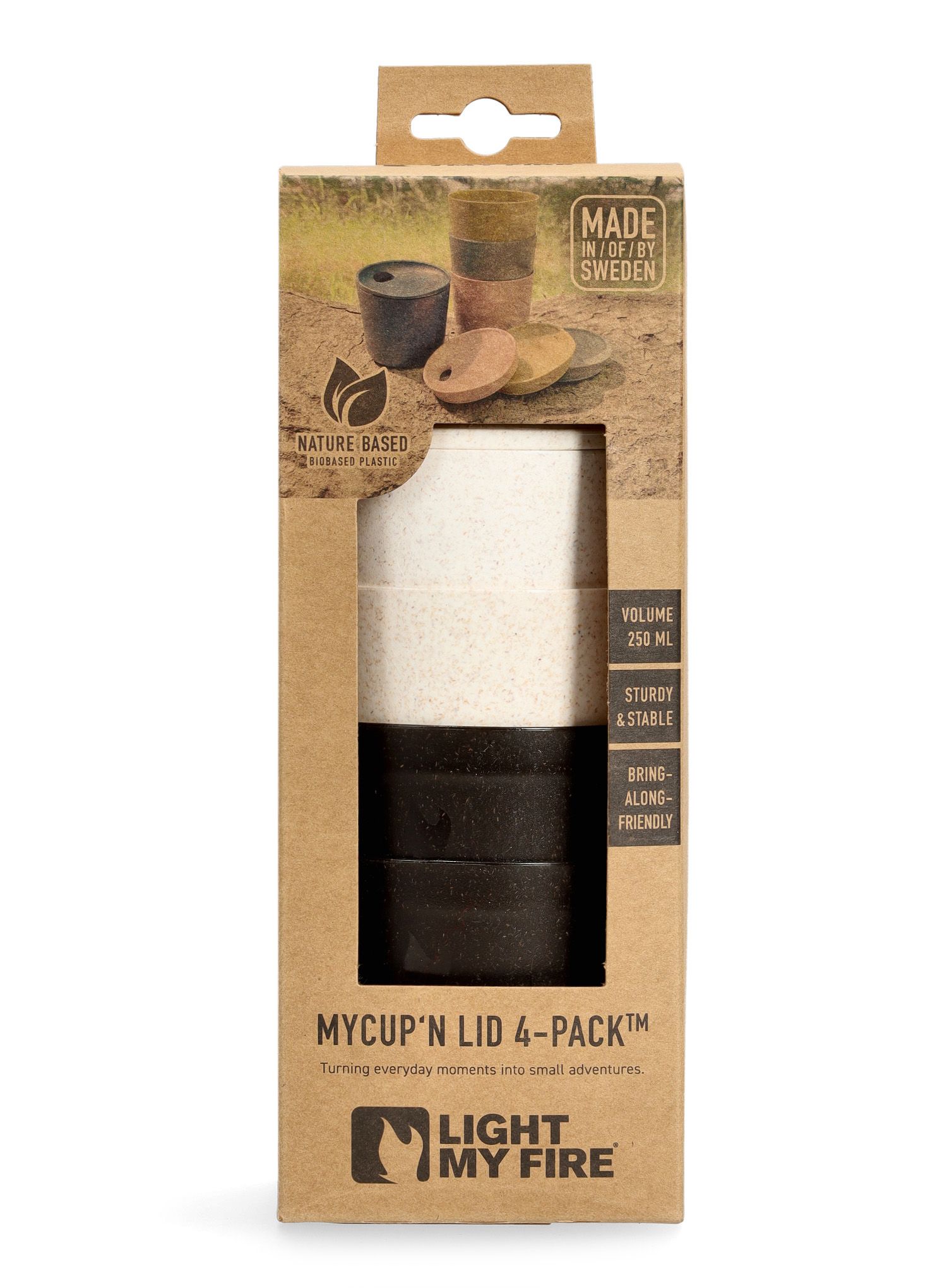 Becher Light My Fire MyCup'N Lid 4-Pack - black/white