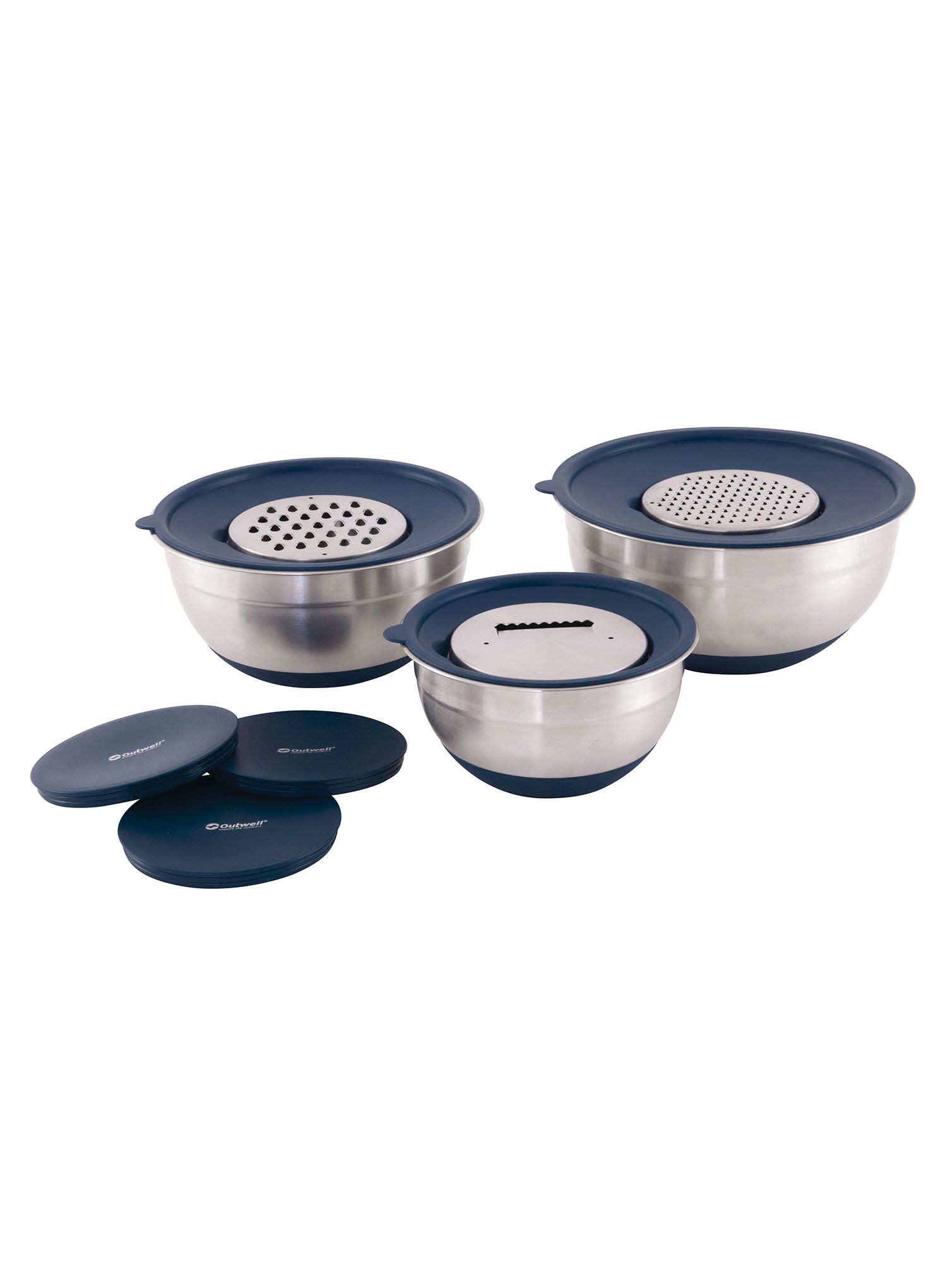 Geschirrset Outwell Chef Bowl Set with Lids & Graters - silver