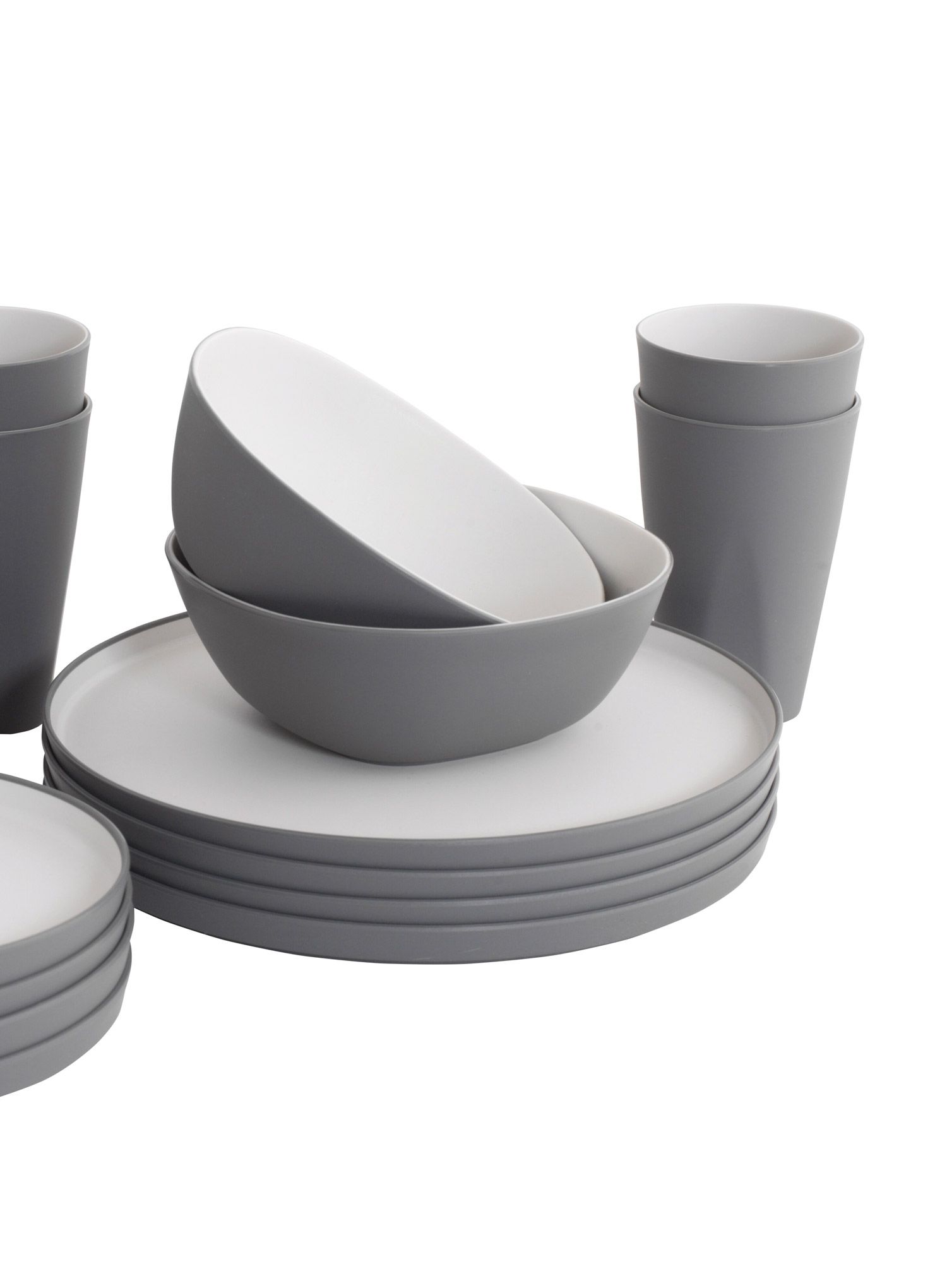 Geschirrset Outwell Gala 4 Person Dinner - grey mist