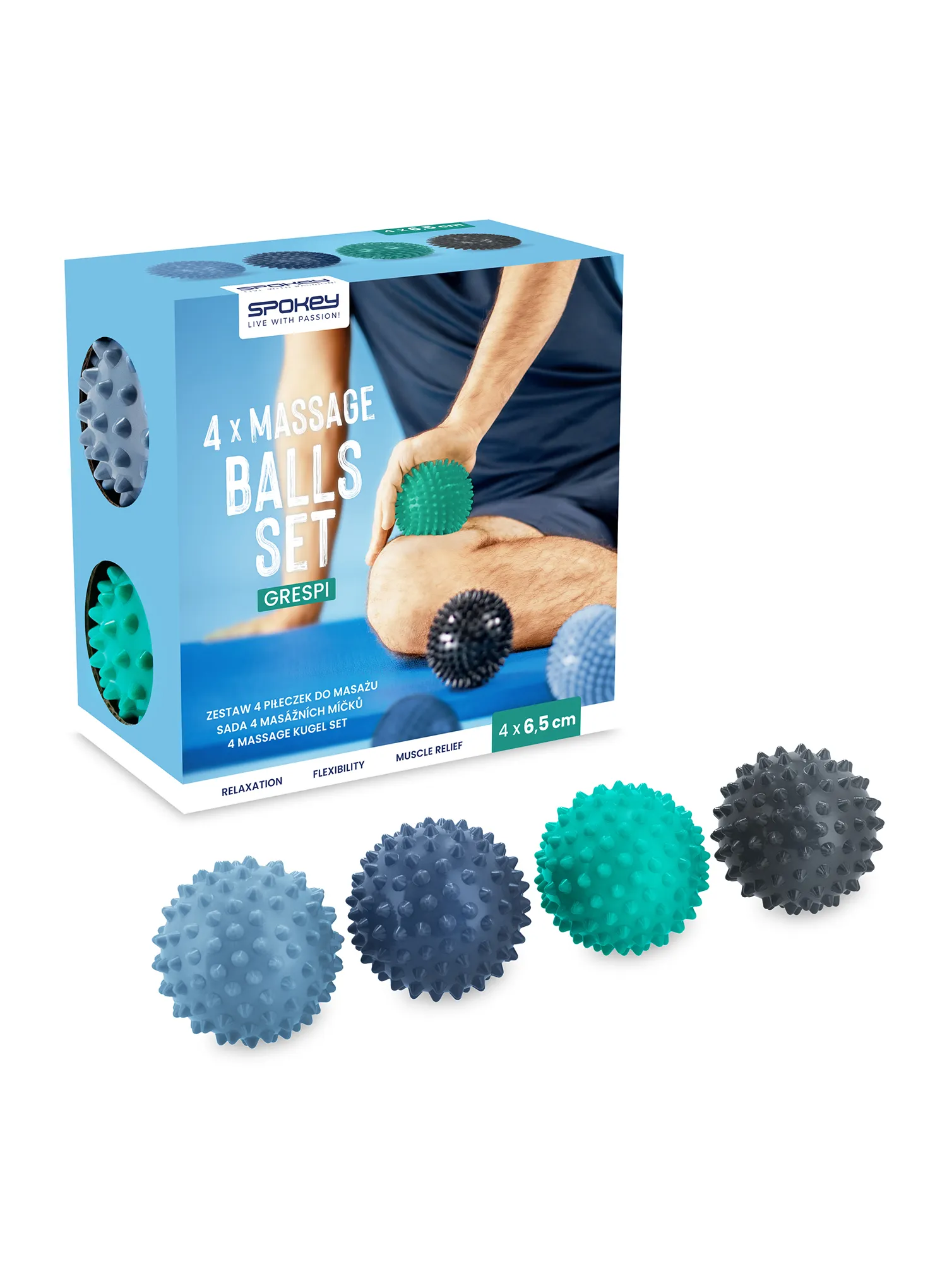 Set von Massagebällen Spokey Grespi 4x6,5 - multicolor