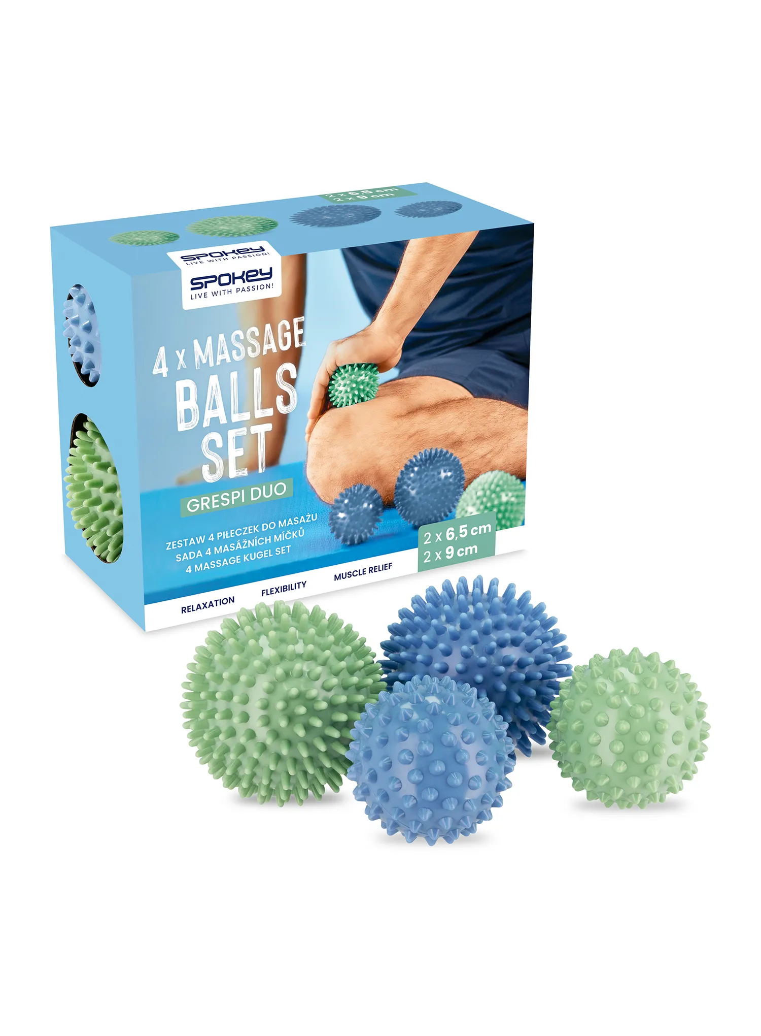 Set von Massagebällen Spokey Grespi Duo  - green/blue