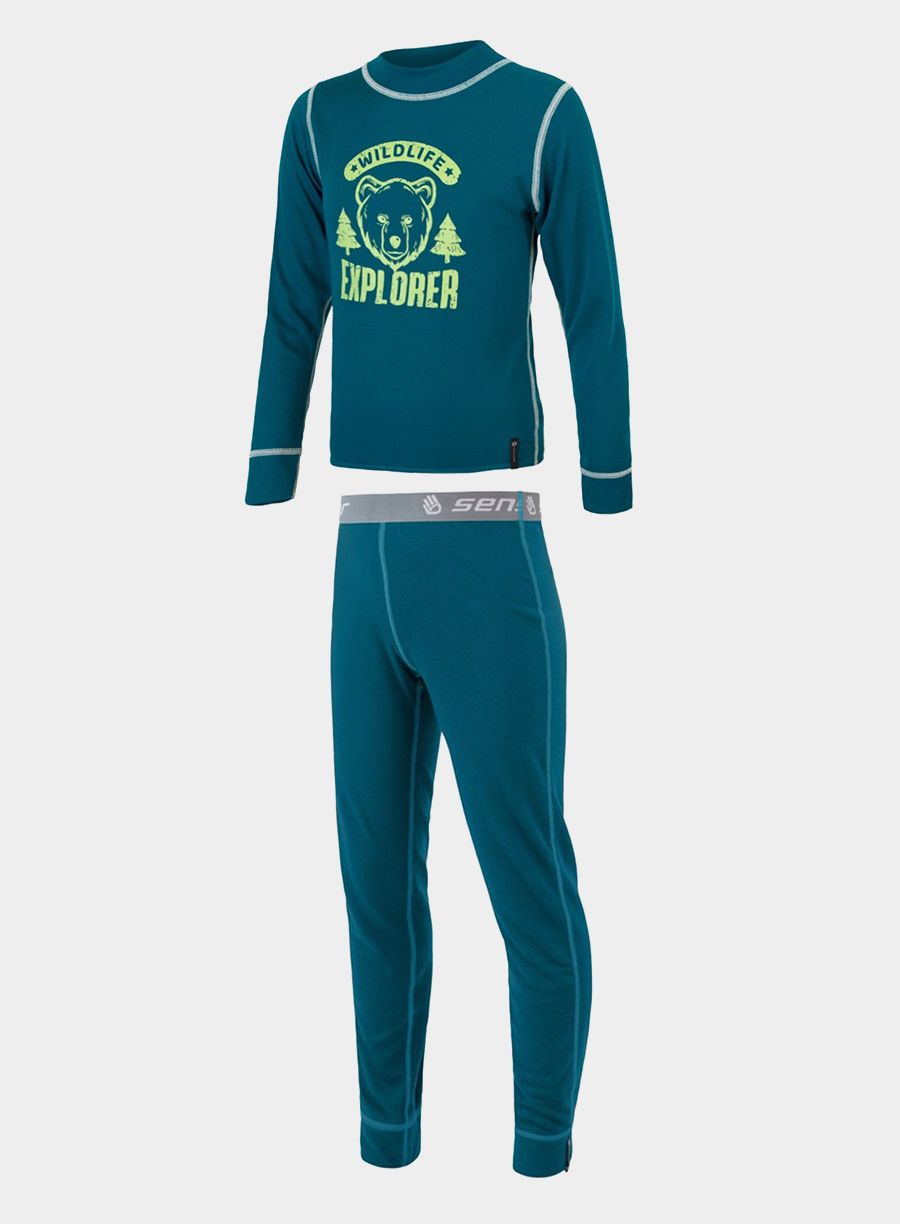 Funktionsunterwäsche Kinder Sensor DF Set Wild Tee L/S + Underpants Youth - wild sapphire